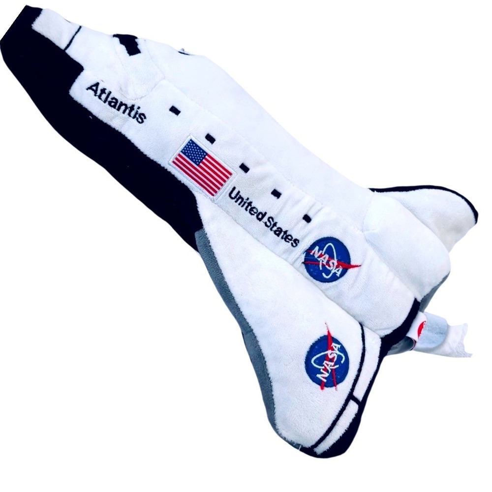 Fiesta NASA Atlantis Space Shuttle Plush 16" USA Flag Space Toy Pillow